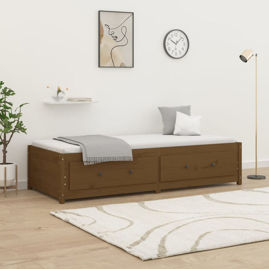 vidaXL Sofá cama sin colchón madera maciza pino marrón miel 80x200 cm