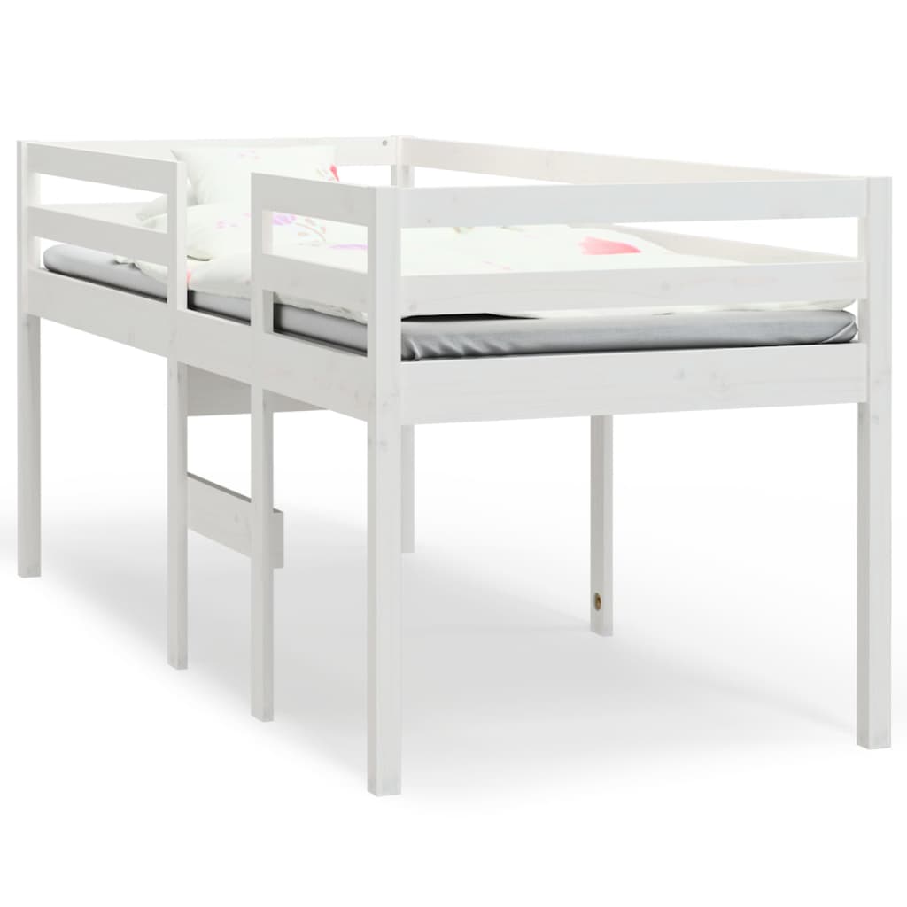 vidaXL Cama alta blanca madera maciza pino 80x200 cm