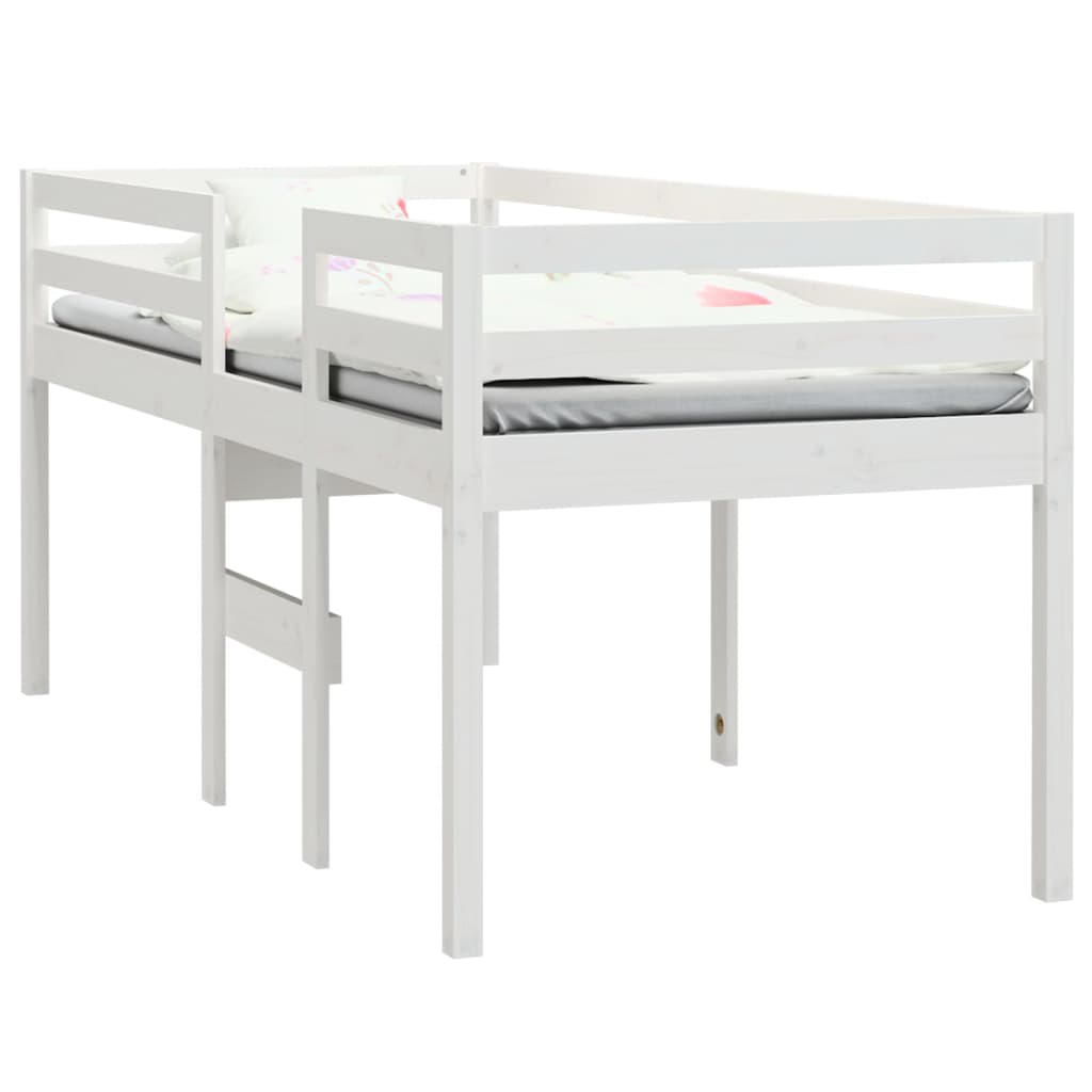 vidaXL Cama alta blanca madera maciza pino 80x200 cm