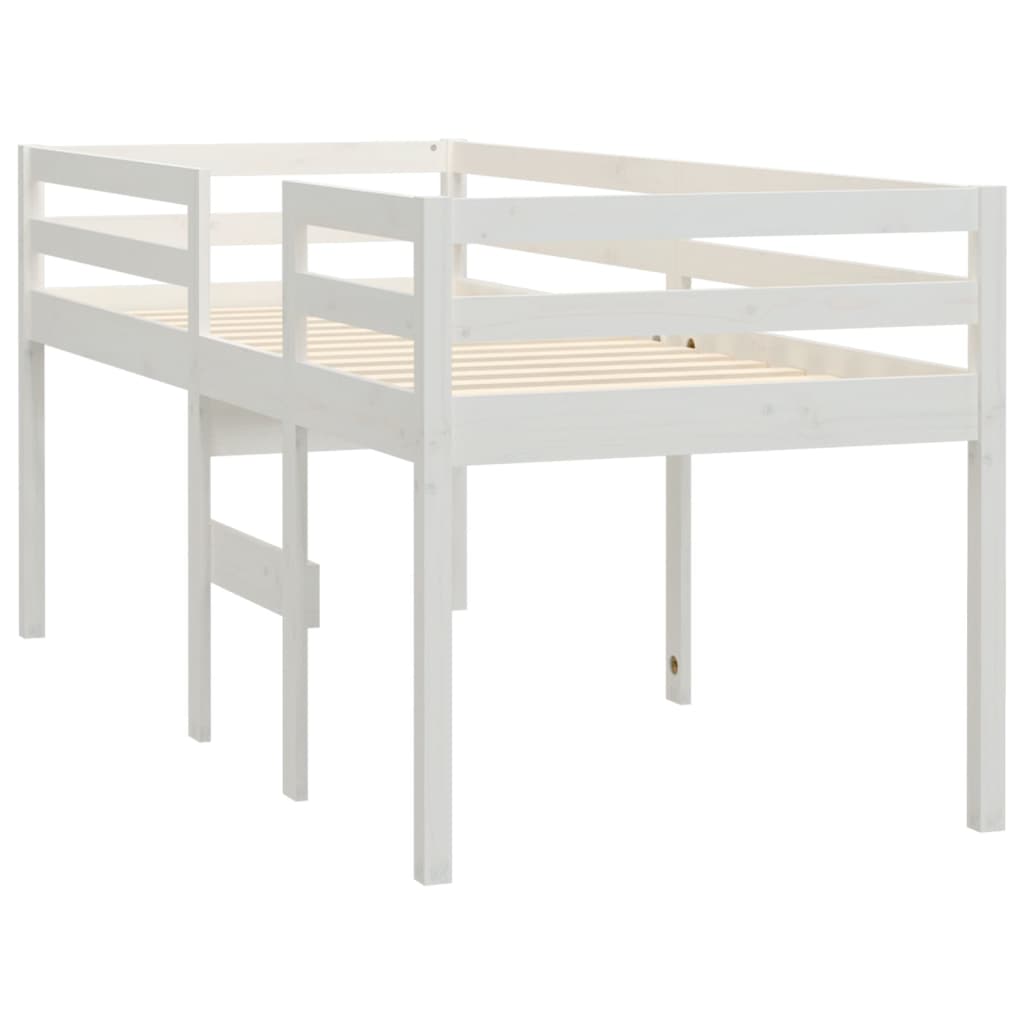 vidaXL Cama alta blanca madera maciza pino 80x200 cm