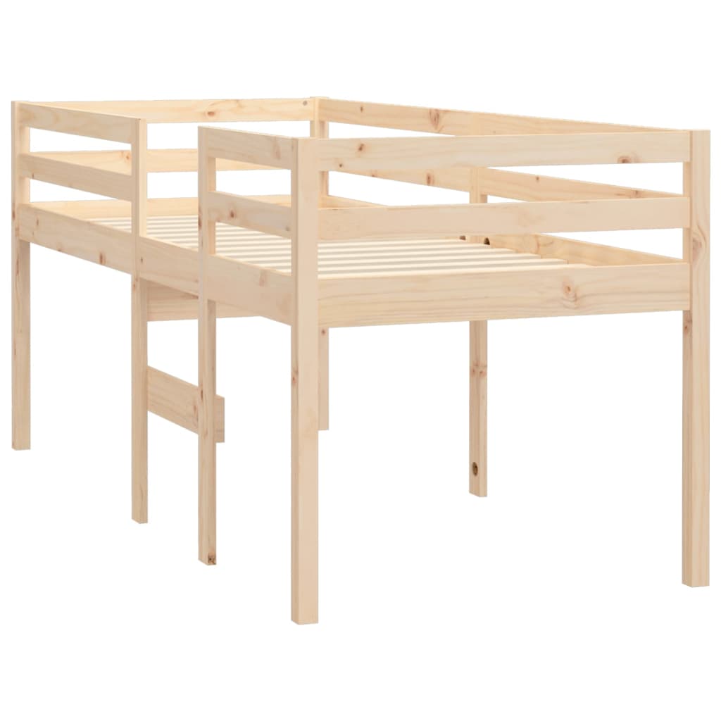 vidaXL Cama alta madera maciza de pino 75x190 cm