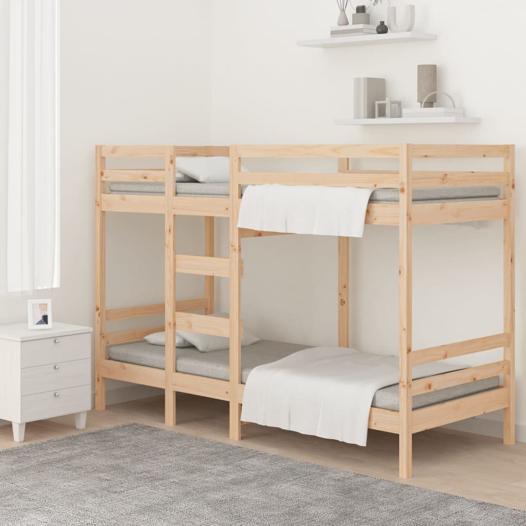 vidaXL Cama litera sin colchón madera maciza de pino 90x200 cm