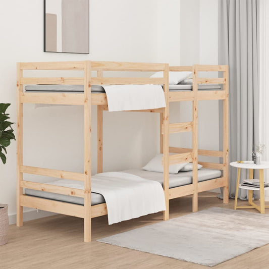 vidaXL Cama litera sin colchón madera maciza de pino 90x200 cm