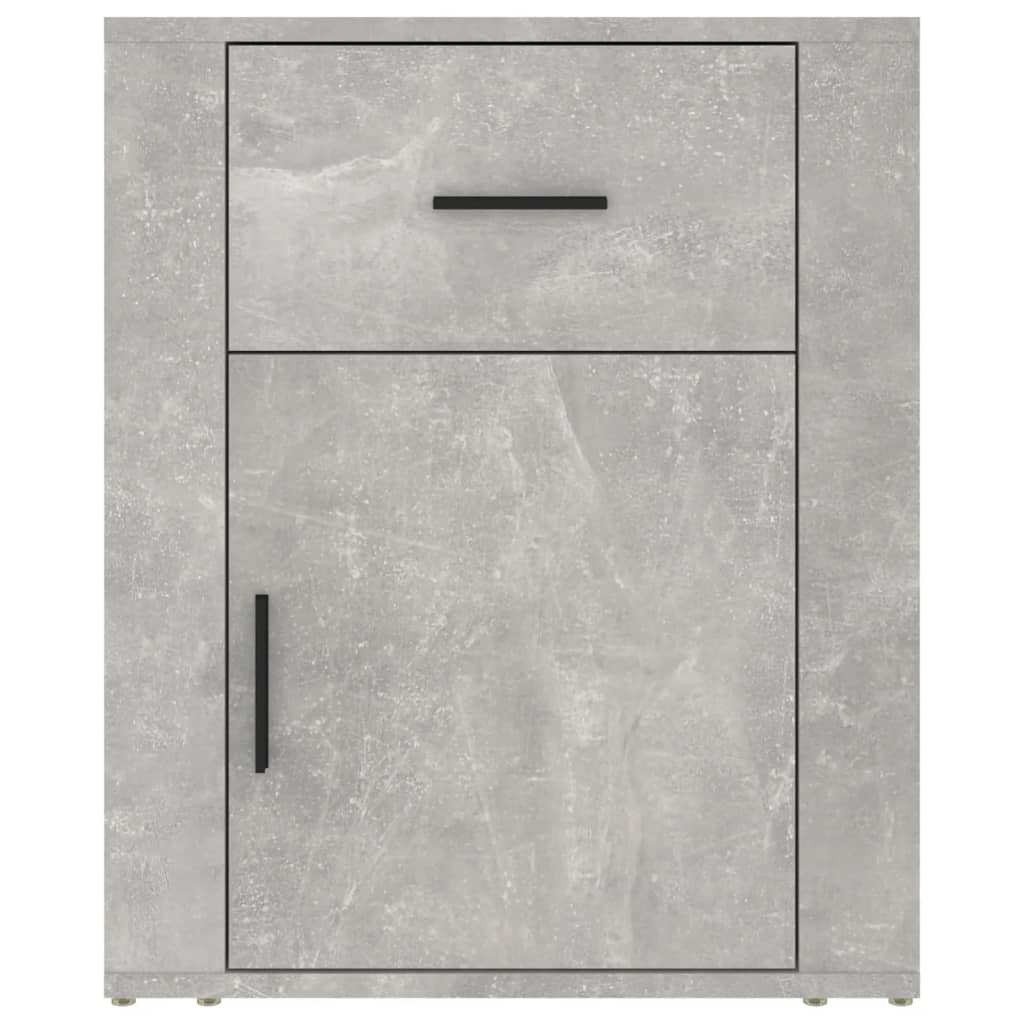 vidaXL Mesita de noche madera contrachapada gris hormigón 50x36x60 cm