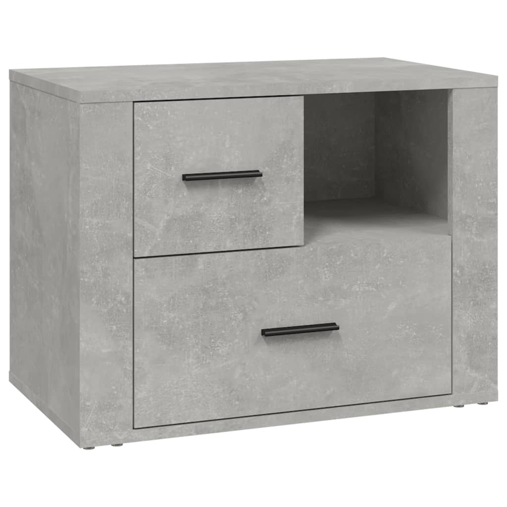 vidaXL Mesita de noche madera contrachapada gris hormigón 60x36x45 cm