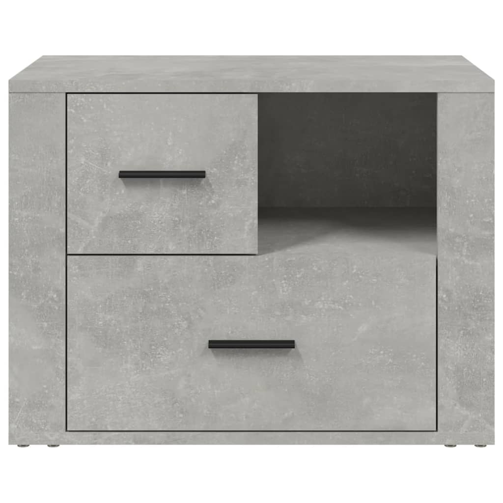 vidaXL Mesita de noche madera contrachapada gris hormigón 60x36x45 cm