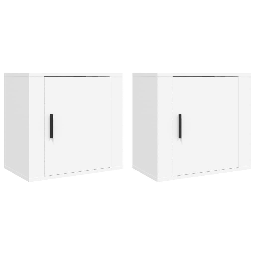 vidaXL Mesitas de noche de pared 2 uds blanco 50x30x47 cm