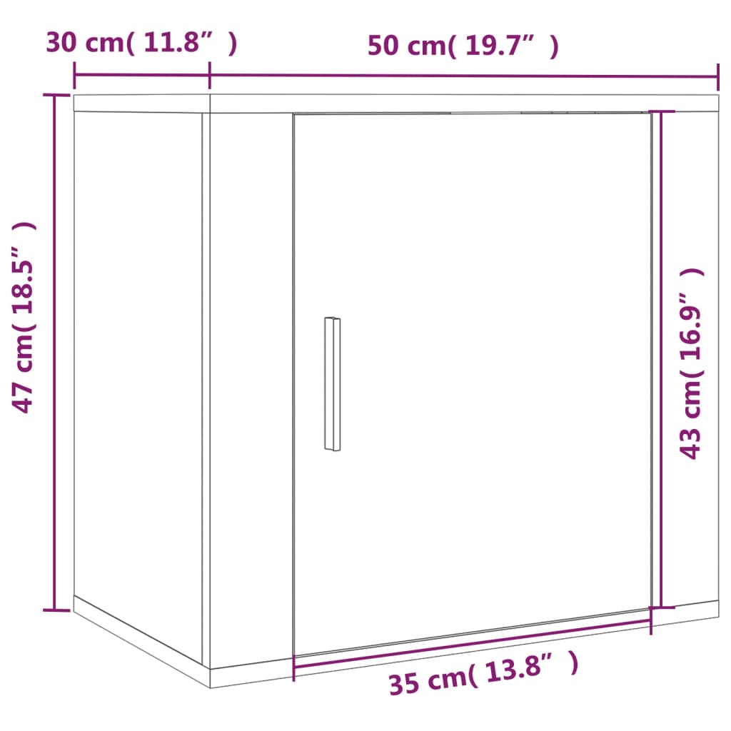 vidaXL Mesitas de noche de pared 2 uds negro 50x30x47 cm