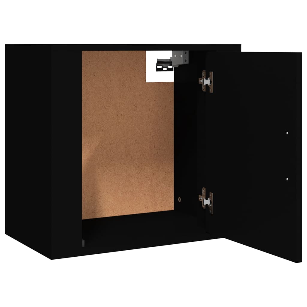 vidaXL Mesitas de noche de pared 2 uds negro 50x30x47 cm