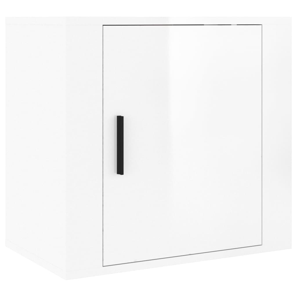 vidaXL Mesitas de noche de pared 2 uds blanco brillante 50x30x47 cm