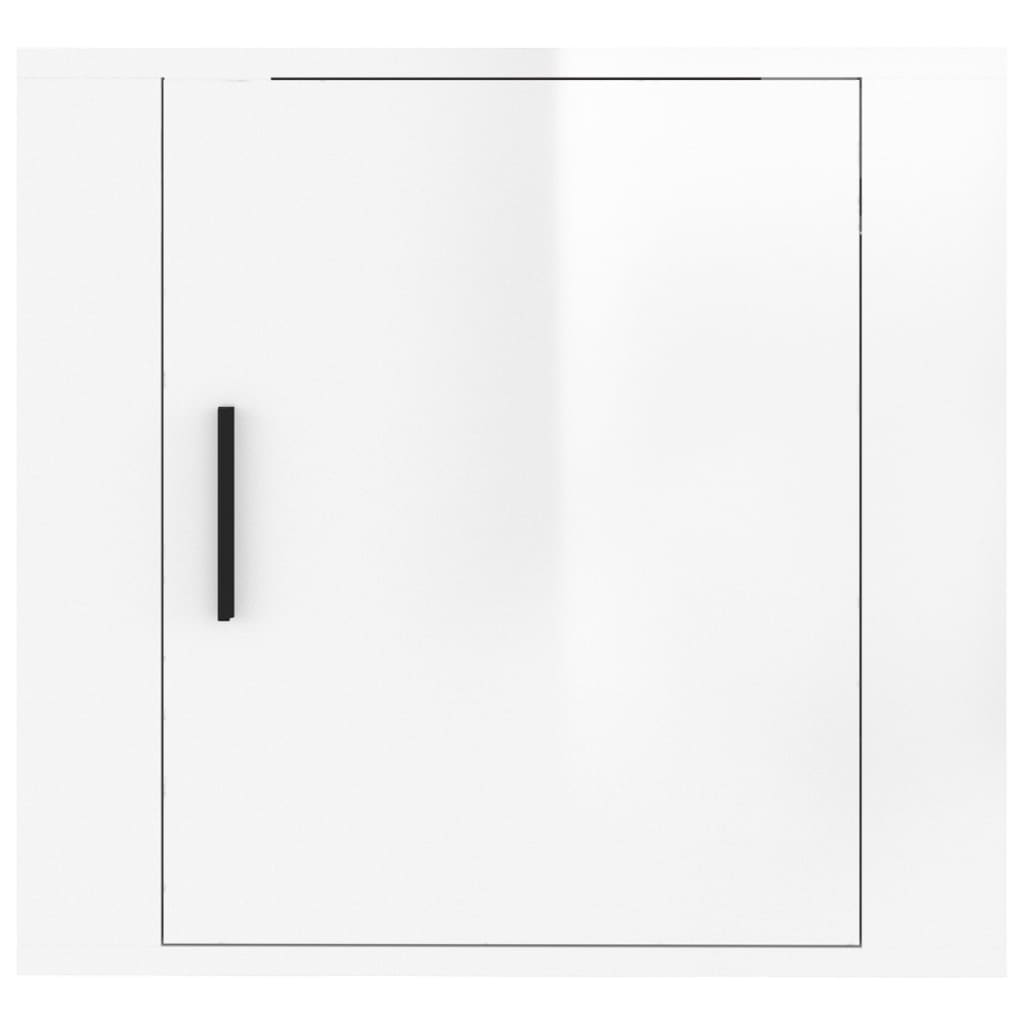 vidaXL Mesitas de noche de pared 2 uds blanco brillante 50x30x47 cm