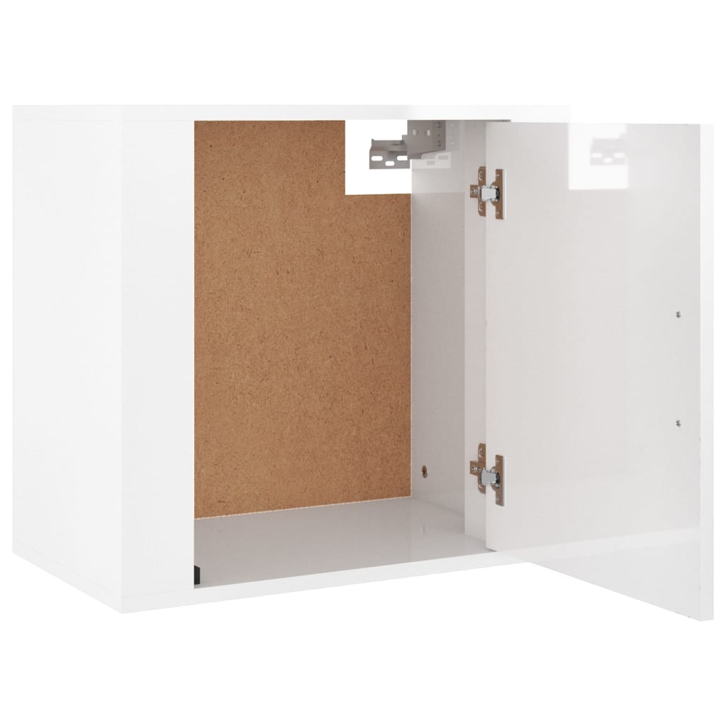 vidaXL Mesitas de noche de pared 2 uds blanco brillante 50x30x47 cm