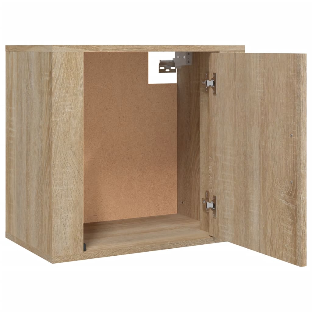 vidaXL Mesitas de noche de pared 2 uds color roble Sonoma 50x30x47 cm