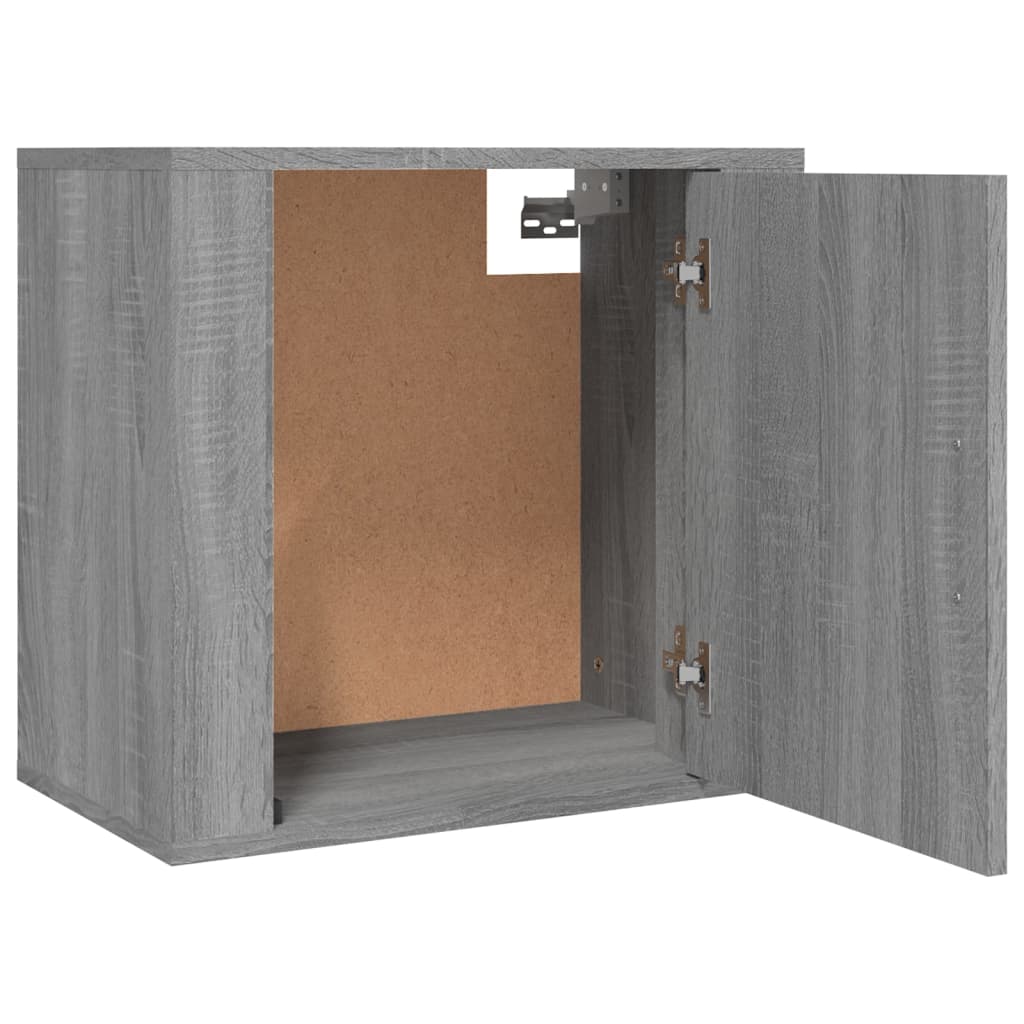 vidaXL Mesitas de noche de pared 2 uds gris Sonoma 50x30x47 cm