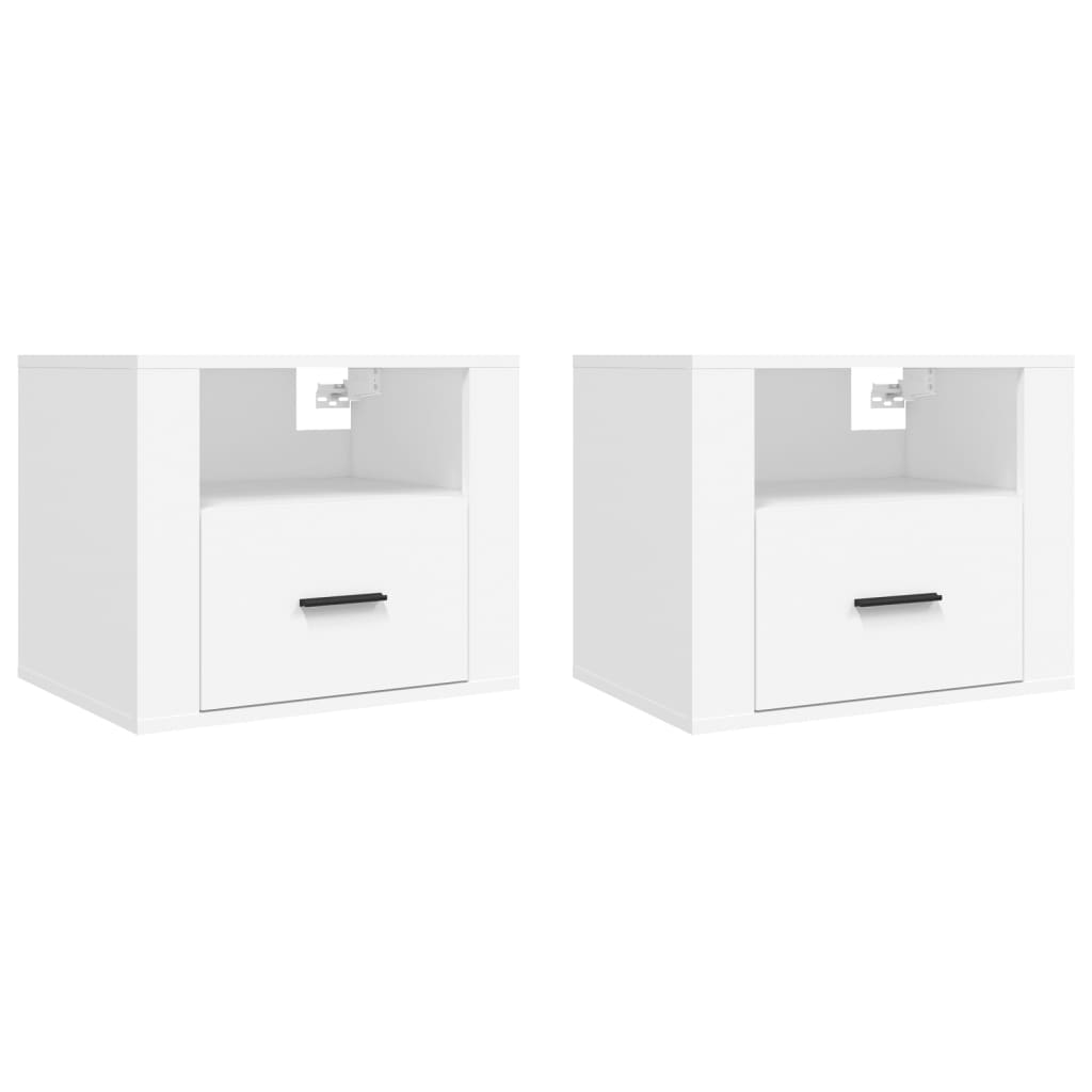 vidaXL Mesitas de noche de pared 2 uds blanco 50x36x40 cm