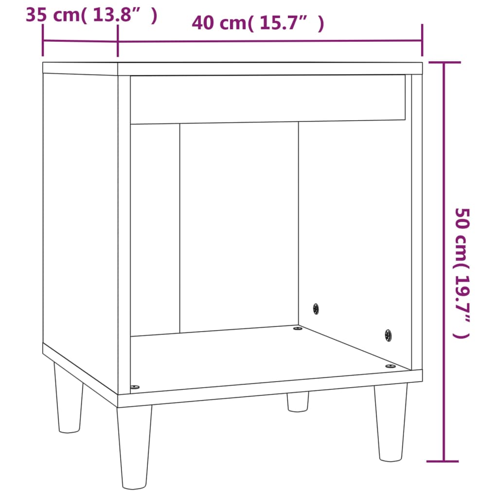 vidaXL Mesita de noche madera contrachapada blanco 40x35x50 cm