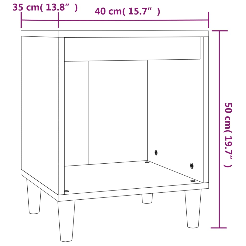 vidaXL Mesitas de noche 2 unidades roble Sonoma 40x35x50 cm