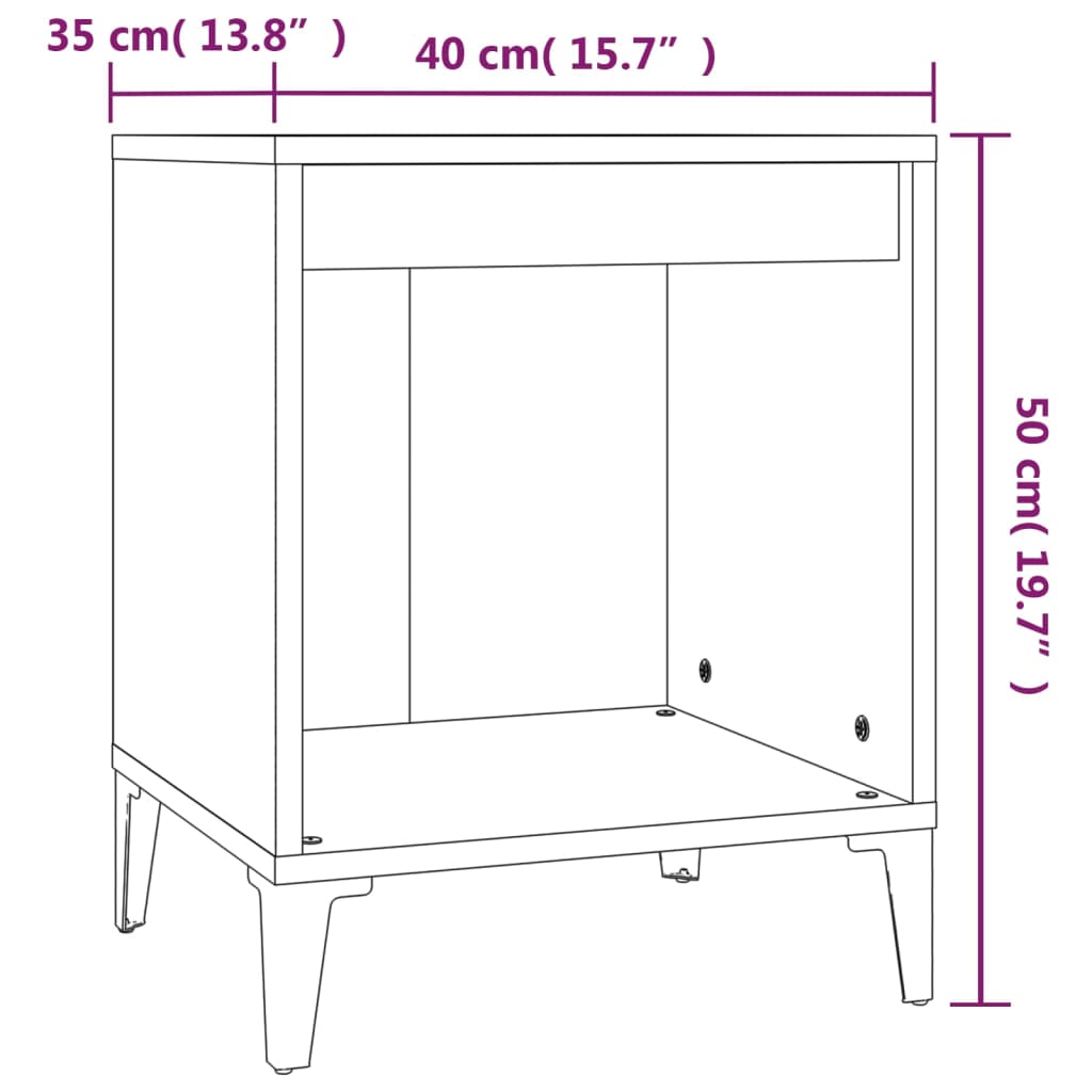 vidaXL Mesita de noche roble ahumado 40x35x50 cm