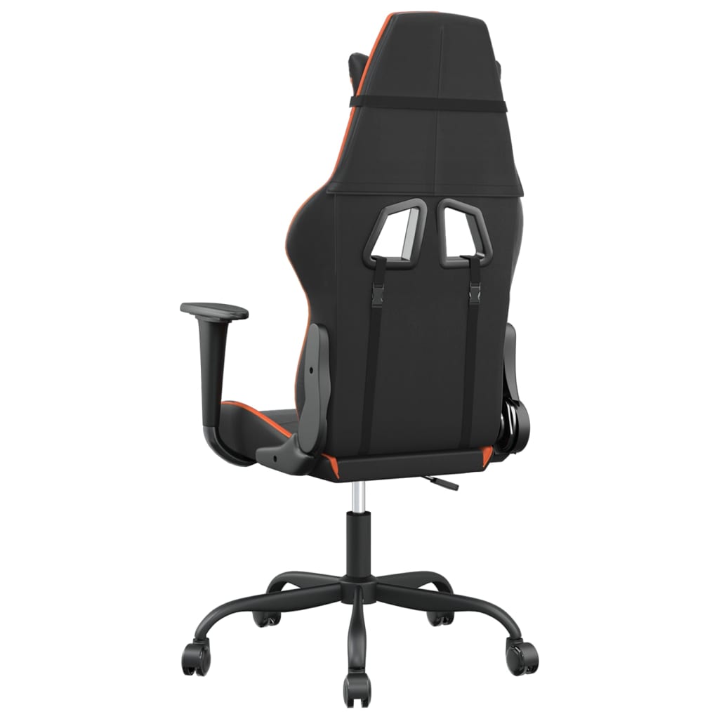 vidaXL Silla gaming cuero sintético negro y naranja