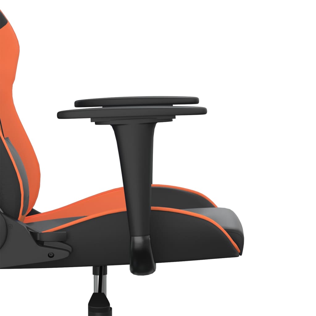 vidaXL Silla gaming cuero sintético negro y naranja