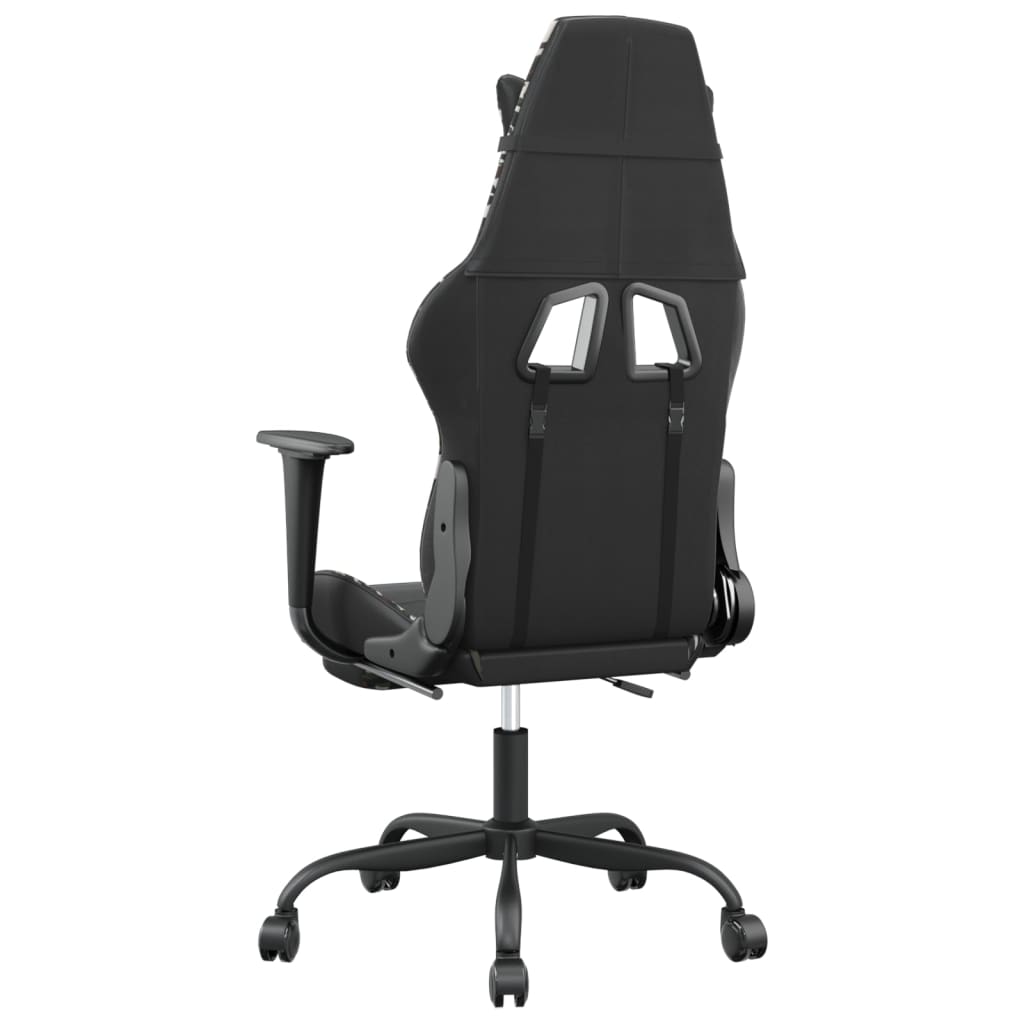 vidaXL Silla gaming con reposapiés cuero sintético negro camuflaje