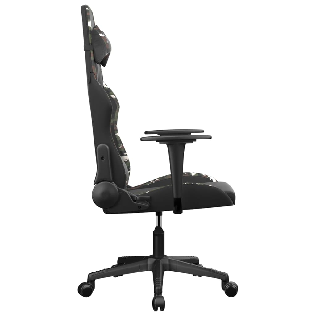 vidaXL Silla gaming cuero sintético negro y camuflaje