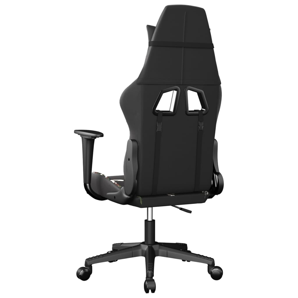 vidaXL Silla gaming cuero sintético negro y camuflaje