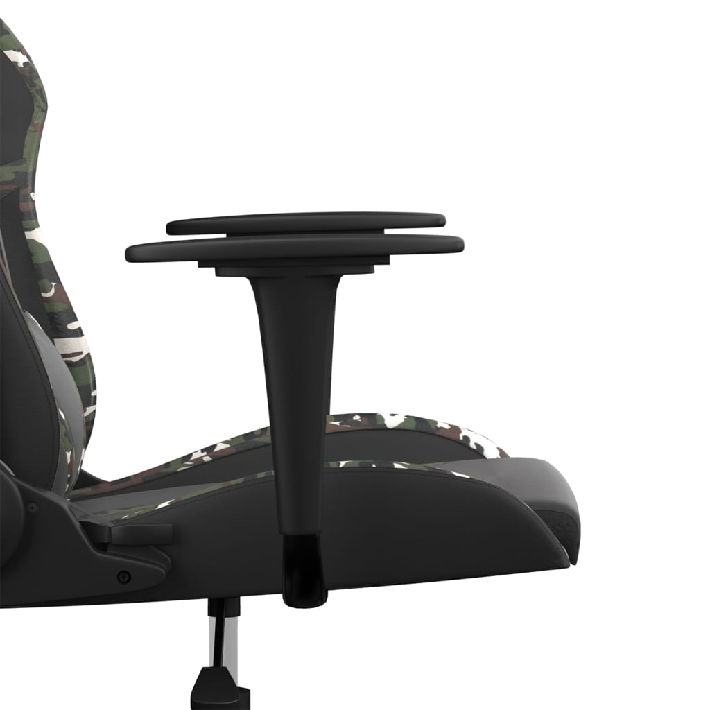 vidaXL Silla gaming cuero sintético negro y camuflaje