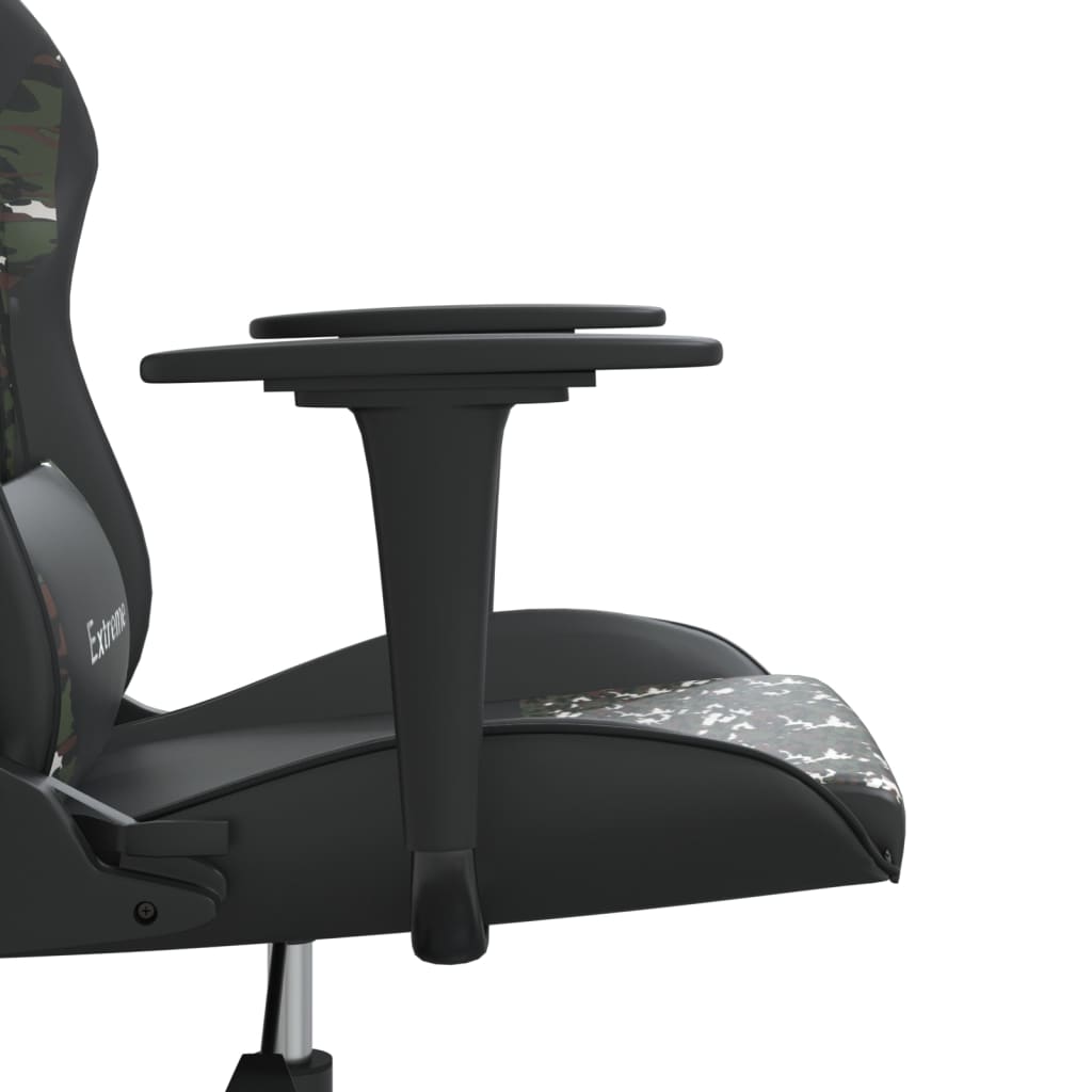 vidaXL Silla gaming cuero sintético negro y camuflaje