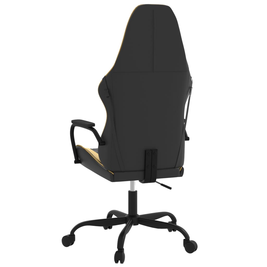 vidaXL Silla gaming cuero sintético negro y dorado