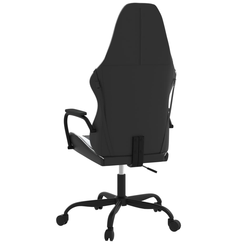 vidaXL Silla gaming cuero sintético negro y blanco