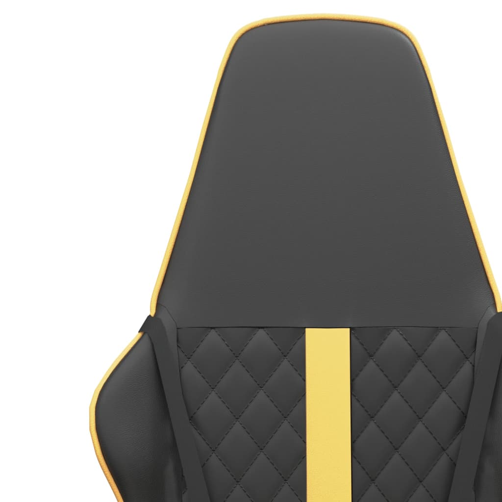 vidaXL Silla gaming cuero sintético negro y dorado