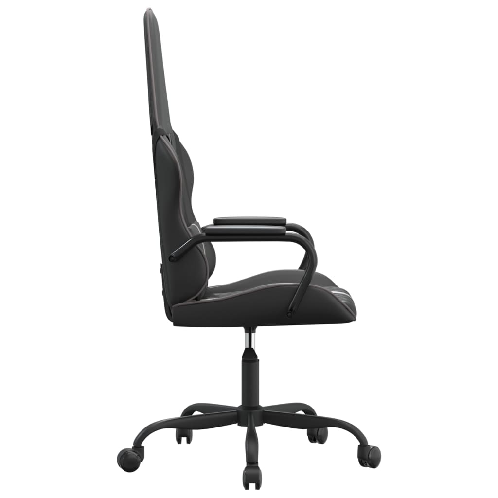 vidaXL Silla gaming cuero sintético negro y gris