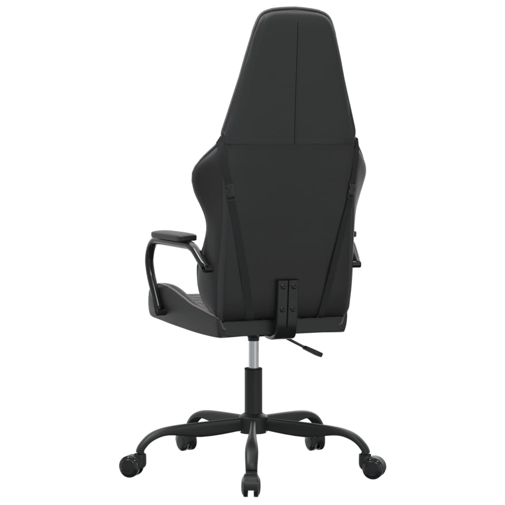 vidaXL Silla gaming cuero sintético negro y gris