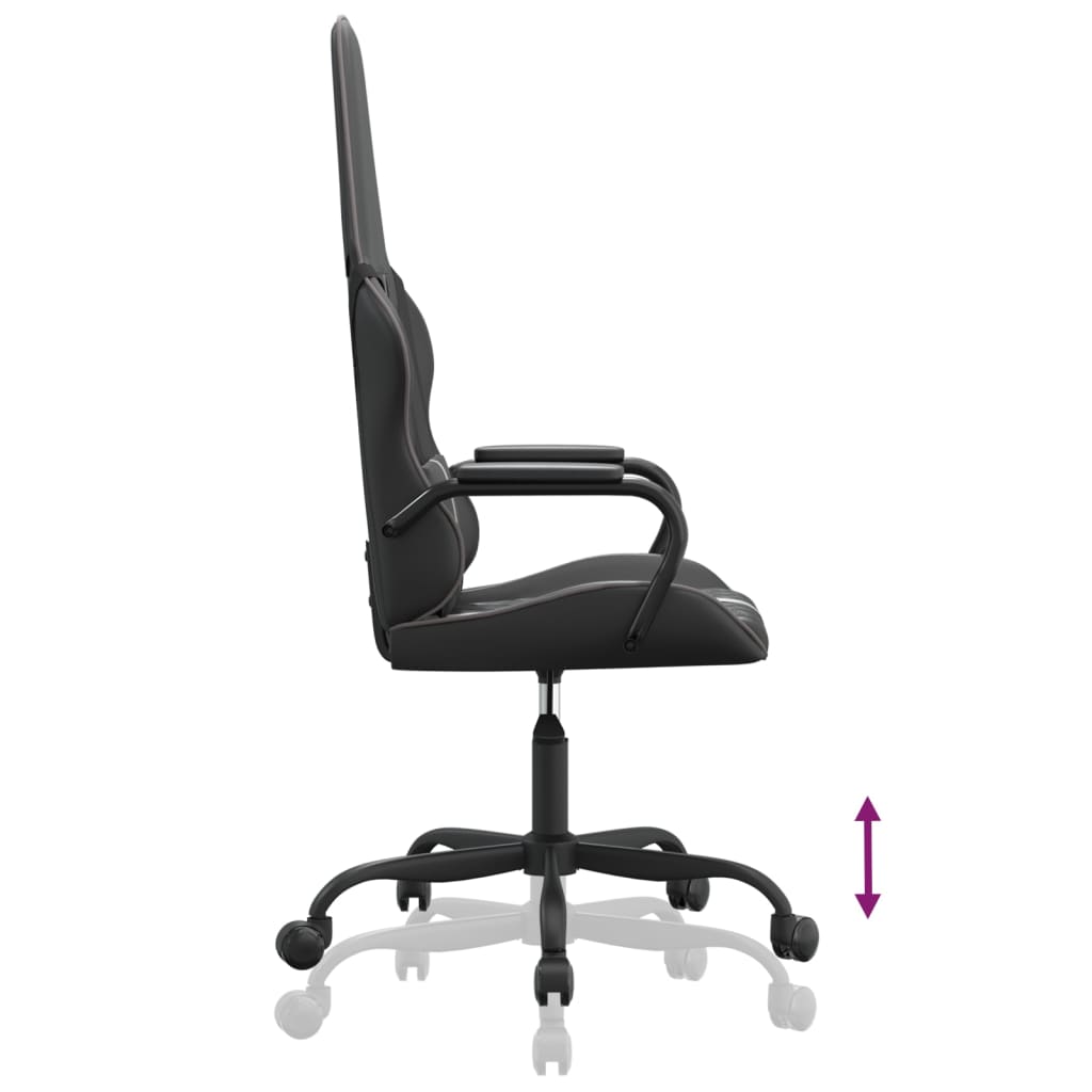 vidaXL Silla gaming cuero sintético negro y gris