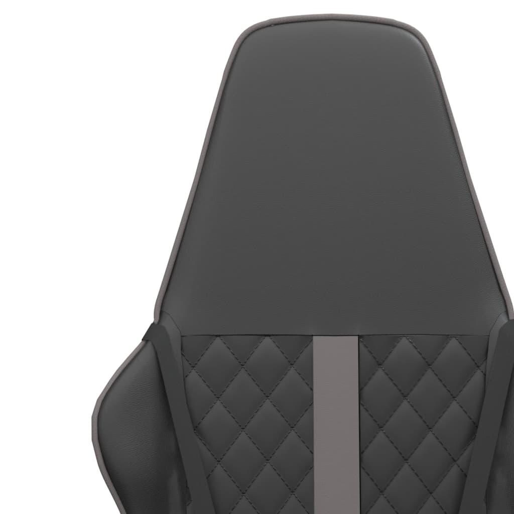 vidaXL Silla gaming cuero sintético negro y gris