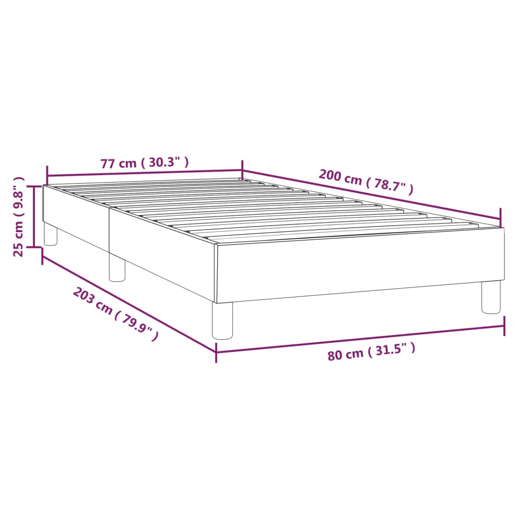 vidaXL Estructura de cama sin colchón terciopelo negro 80x200 cm