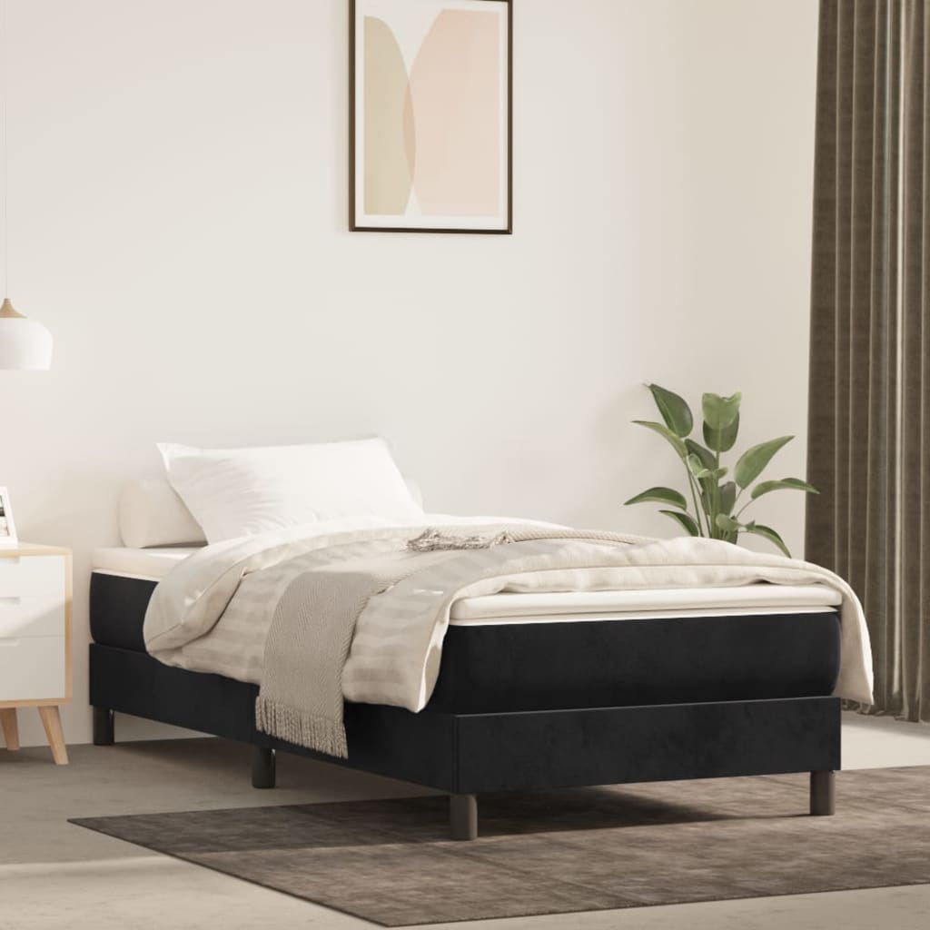 vidaXL Estructura de cama sin colchón terciopelo negro 80x200 cm