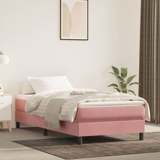 vidaXL Estructura de cama sin colchón terciopelo rosa 80x200 cm