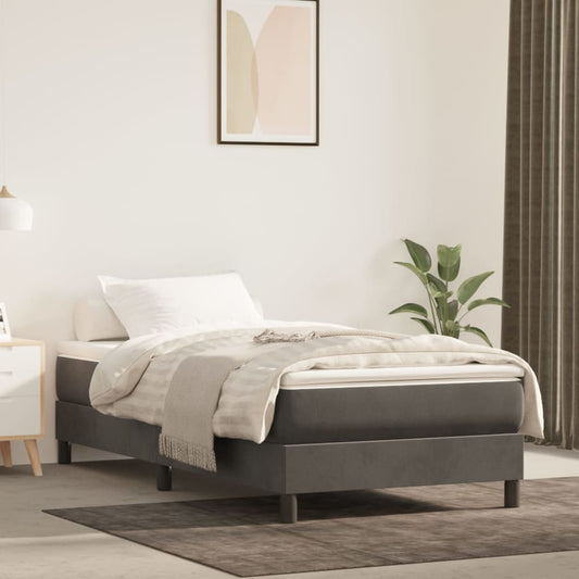 vidaXL Estructura de cama sin colchón terciopelo gris oscuro 90x190 cm