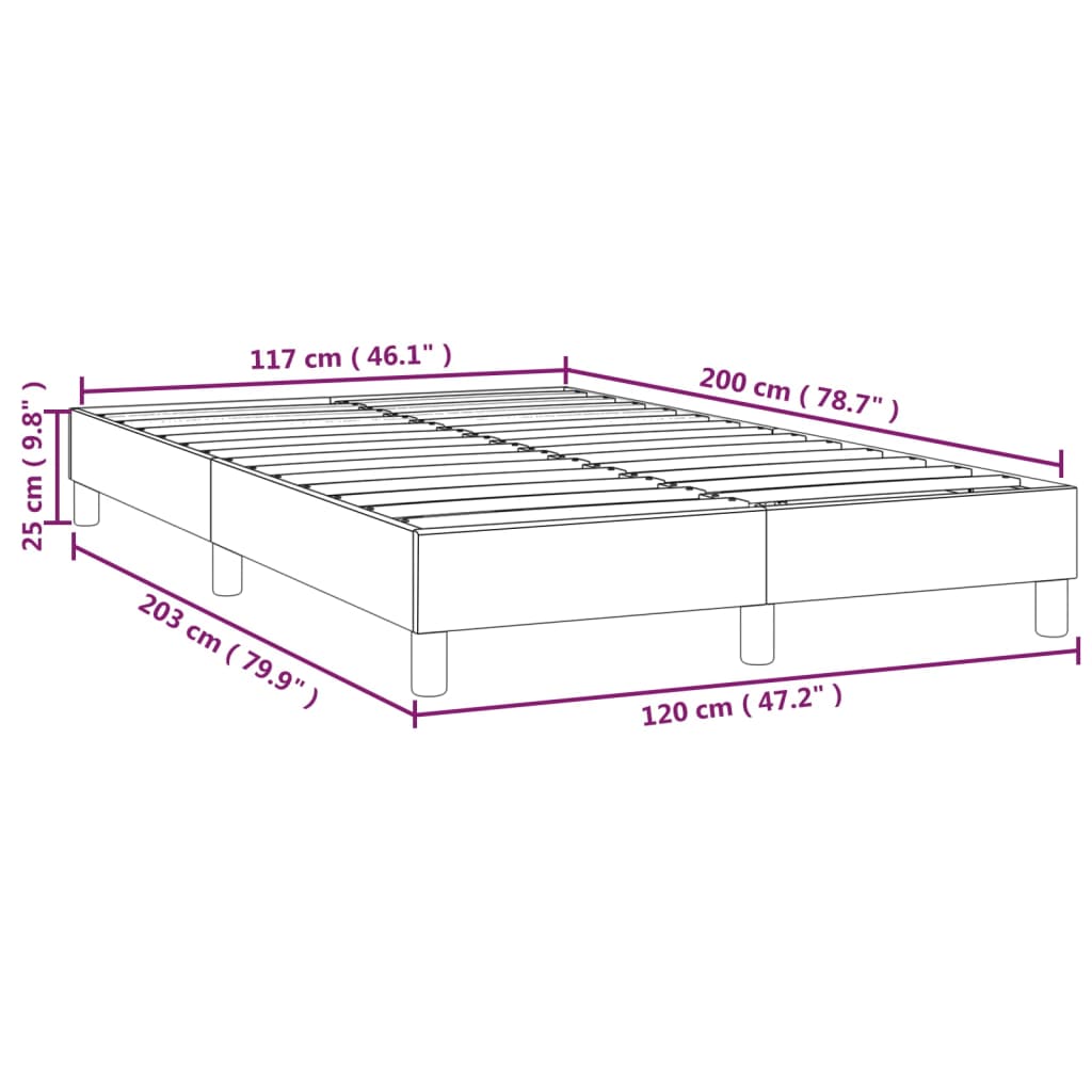 vidaXL Estructura de cama sin colchón terciopelo negro 120x200 cm