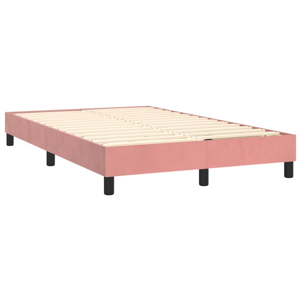 vidaXL Estructura de cama sin colchón terciopelo rosa 120x200 cm