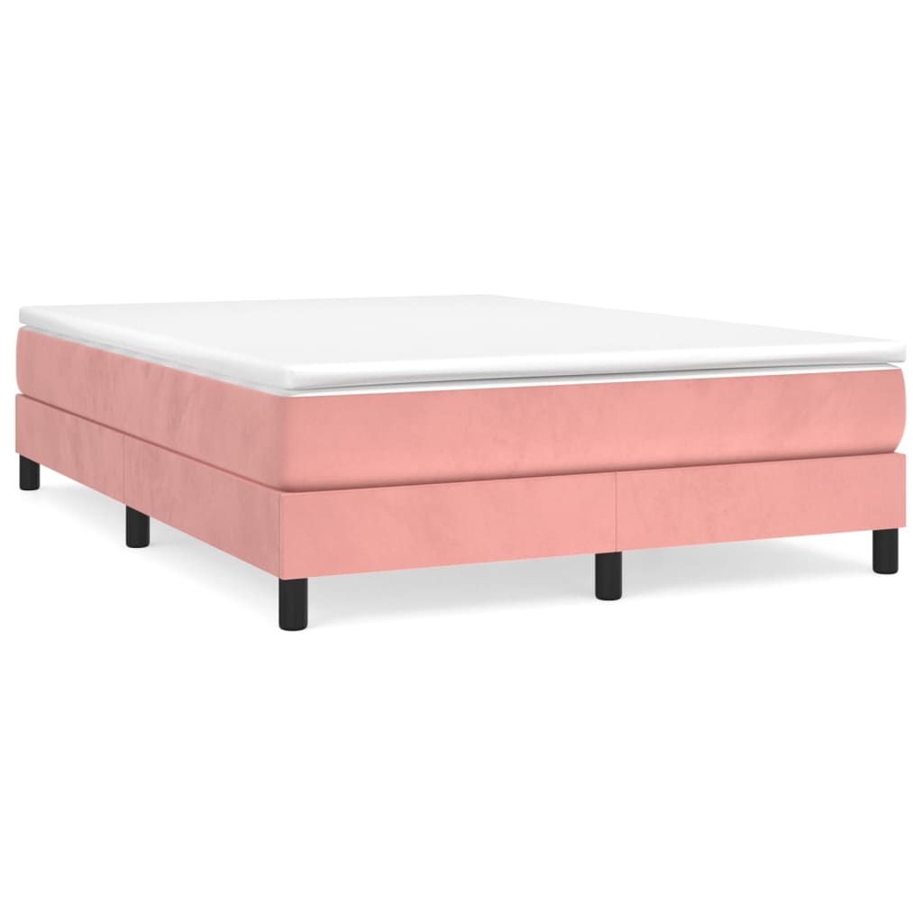 vidaXL Estructura de cama sin colchón terciopelo rosa 140x190 cm