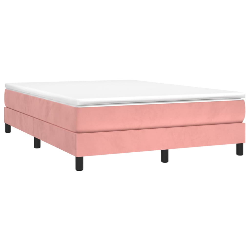 vidaXL Estructura de cama sin colchón terciopelo rosa 140x190 cm