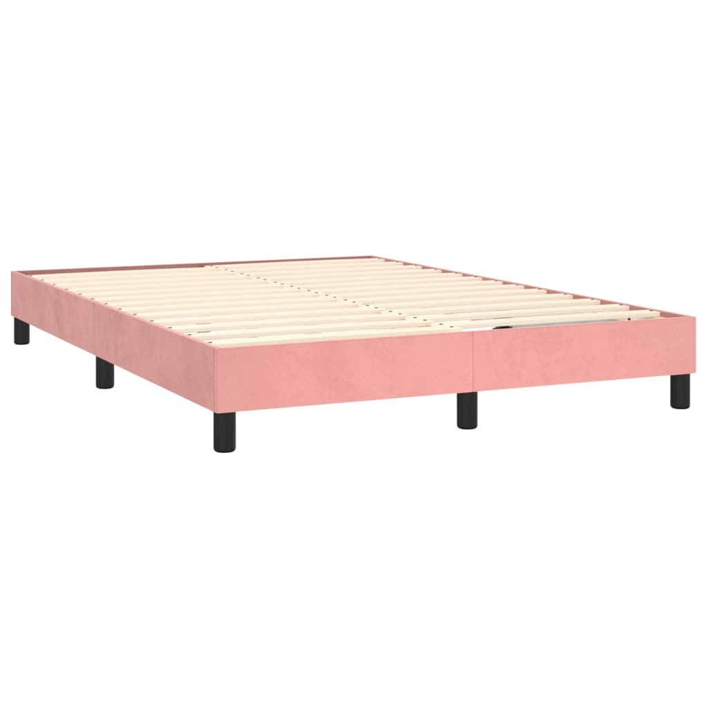 vidaXL Estructura de cama sin colchón terciopelo rosa 140x190 cm