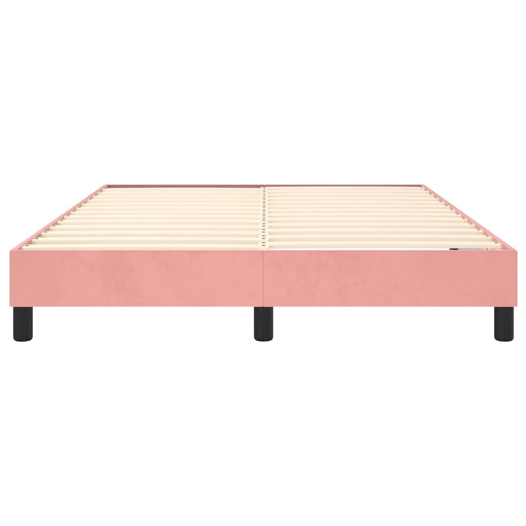 vidaXL Estructura de cama sin colchón terciopelo rosa 140x190 cm