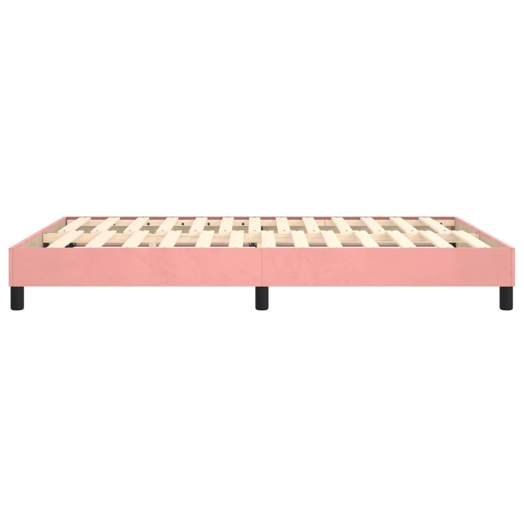 vidaXL Estructura de cama sin colchón terciopelo rosa 140x190 cm