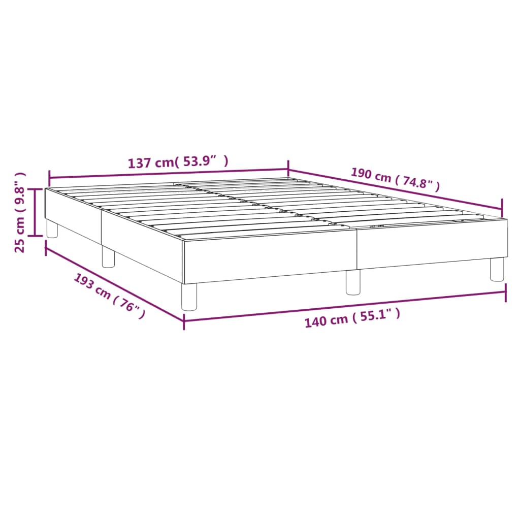 vidaXL Estructura de cama sin colchón terciopelo rosa 140x190 cm