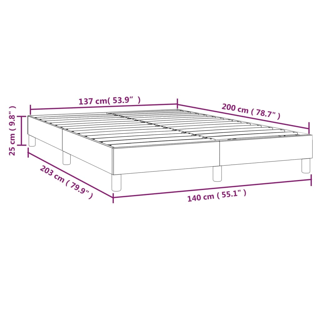 vidaXL Estructura de cama sin colchón terciopelo negro 140x200 cm