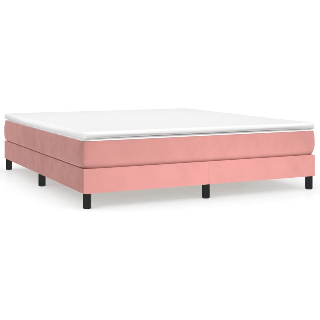 vidaXL Estructura de cama sin colchón terciopelo rosa 160x200 cm